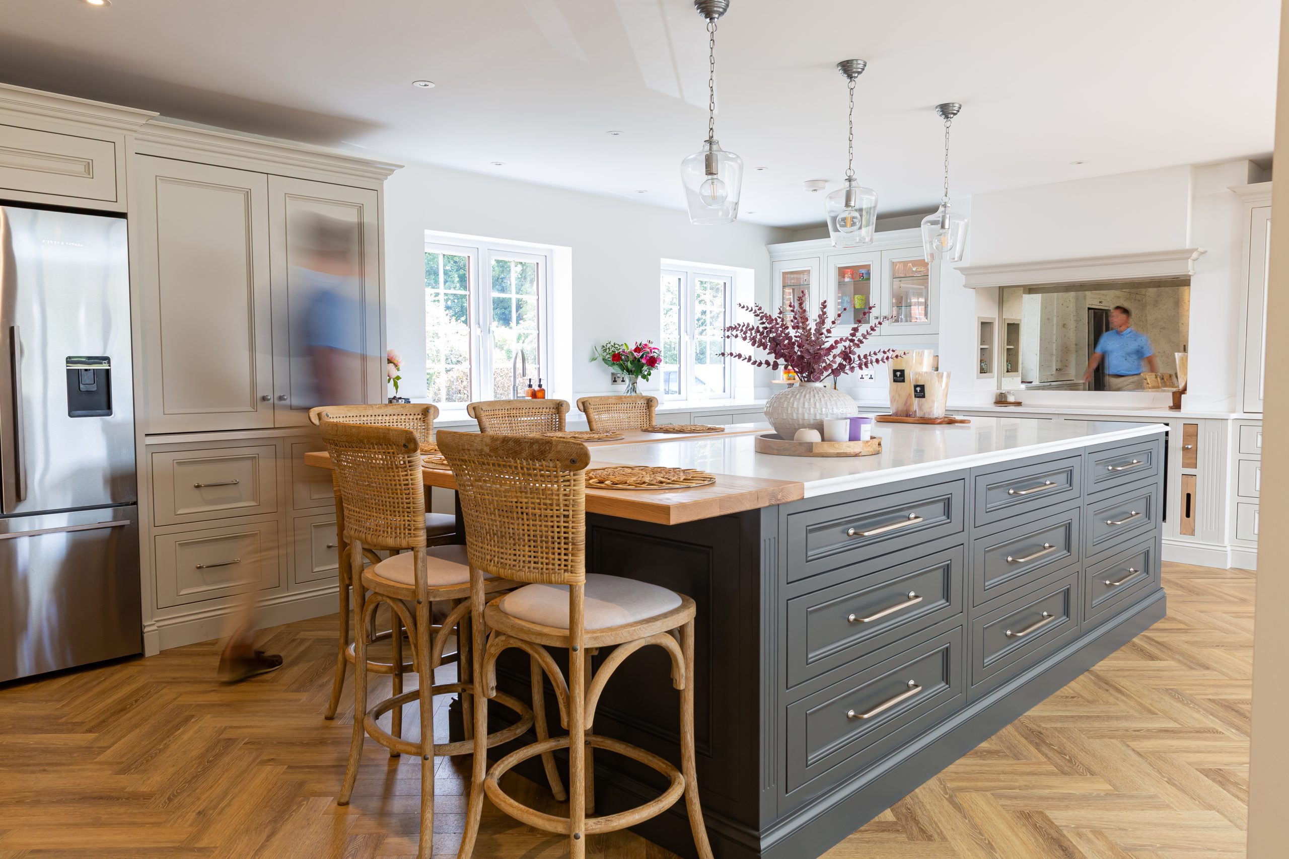 A Kitchen shoot with a man walking round. Commercial video